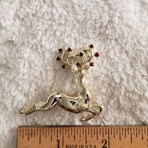 Vintage Dodds Doddz Pin Leaping Reindeer Antlers Pinback 11 W 30th St Newark - Picture 2 of 7